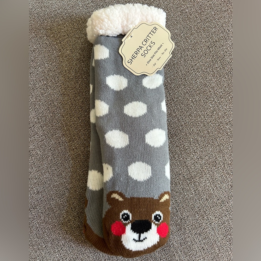 Cute Sherpa critter socks!